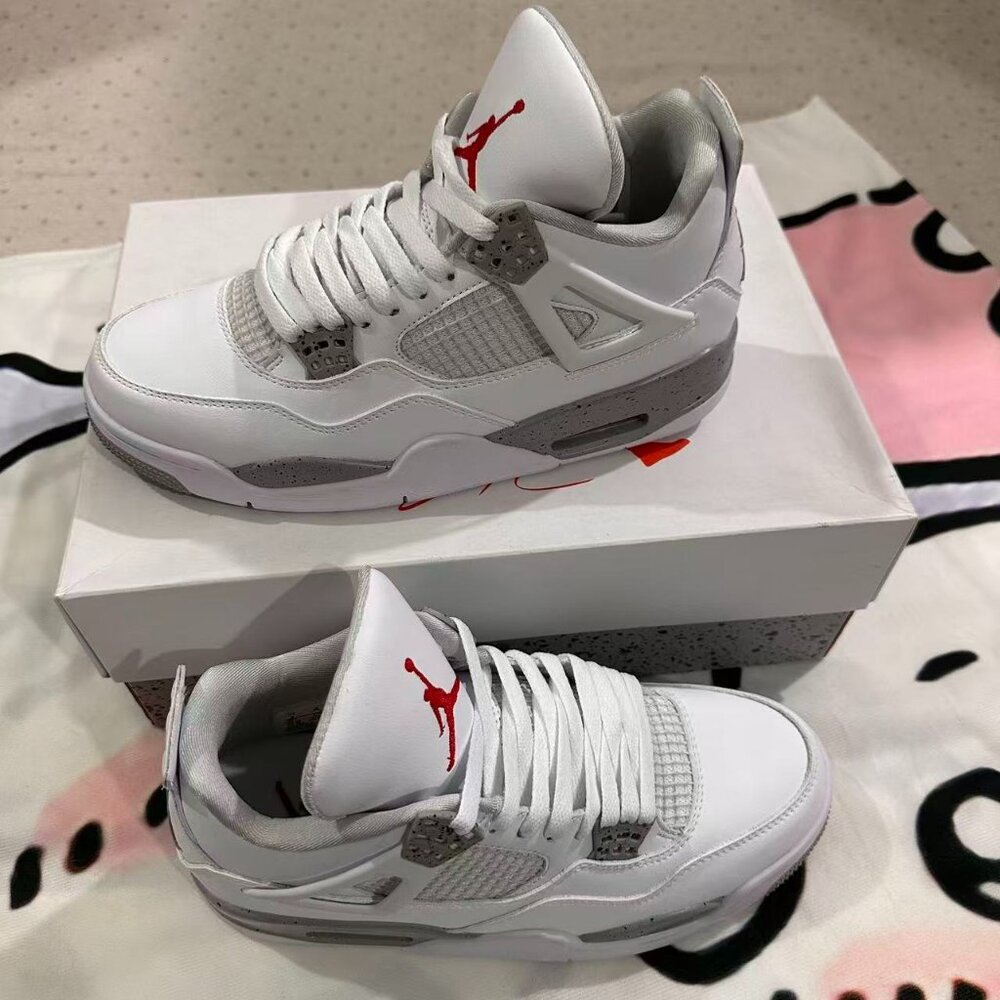 Air Jordan 4 "White Oreo" Series Basketball Shoes